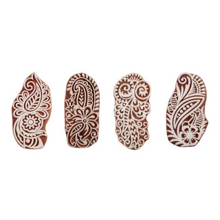 Set of 4 Piece New Mix Wooden Printing Block